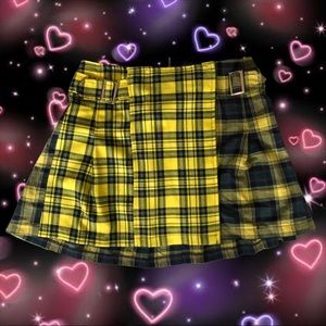 topshop size US6 yellow contrast plaid miniskirt